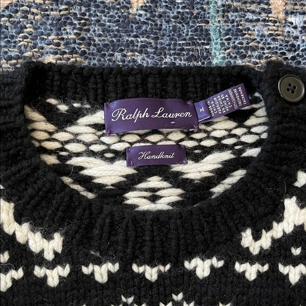 Ralph Lauren Purple Label 100% Cashmere Fair Isle Sweater
